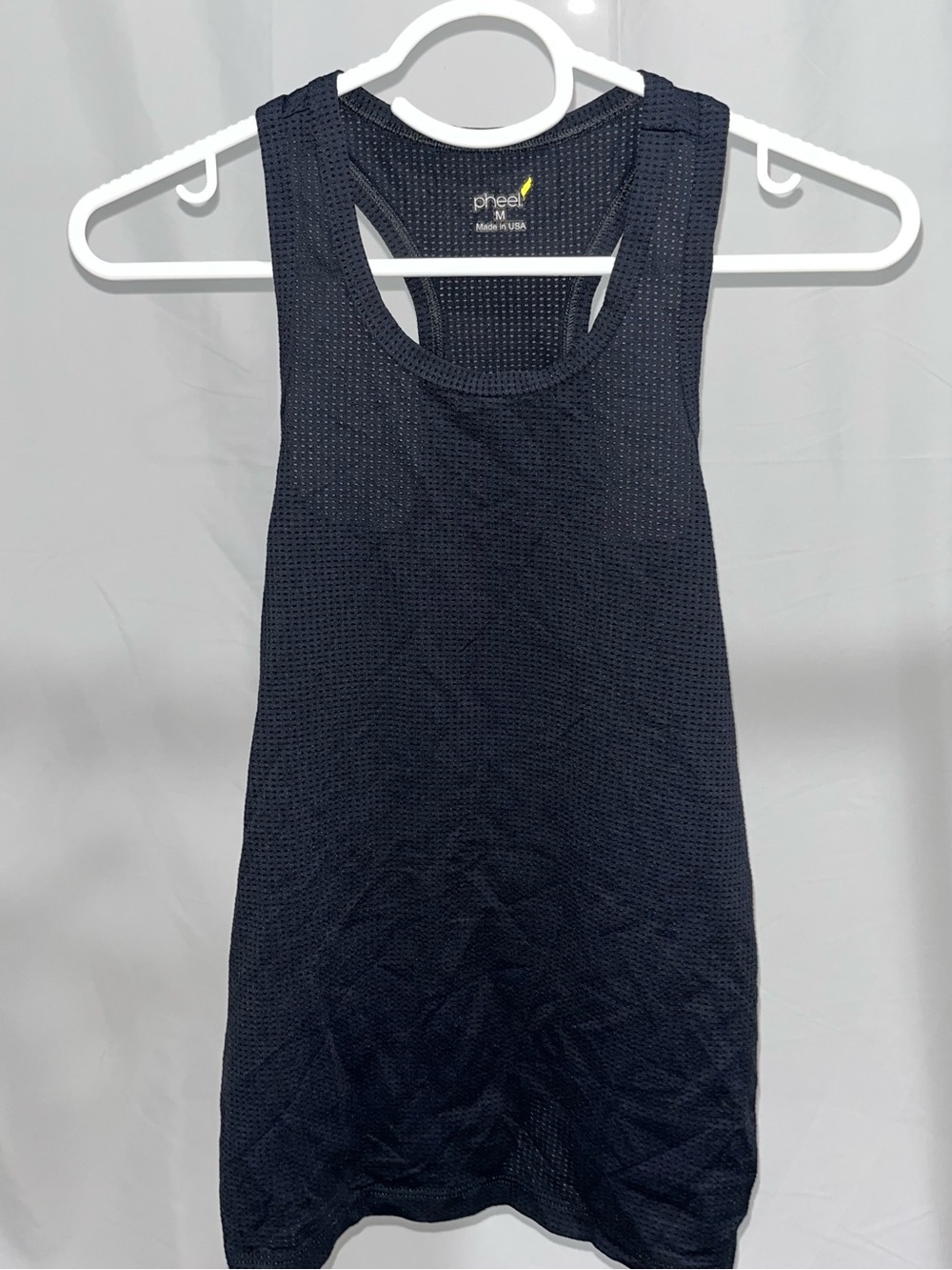 Pheel Breathe Tank Navy Blue Mesh Racerback Activewear Sporty Yoga Top Medium M